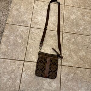 Vintage Coach Patterned Crossbody Bag